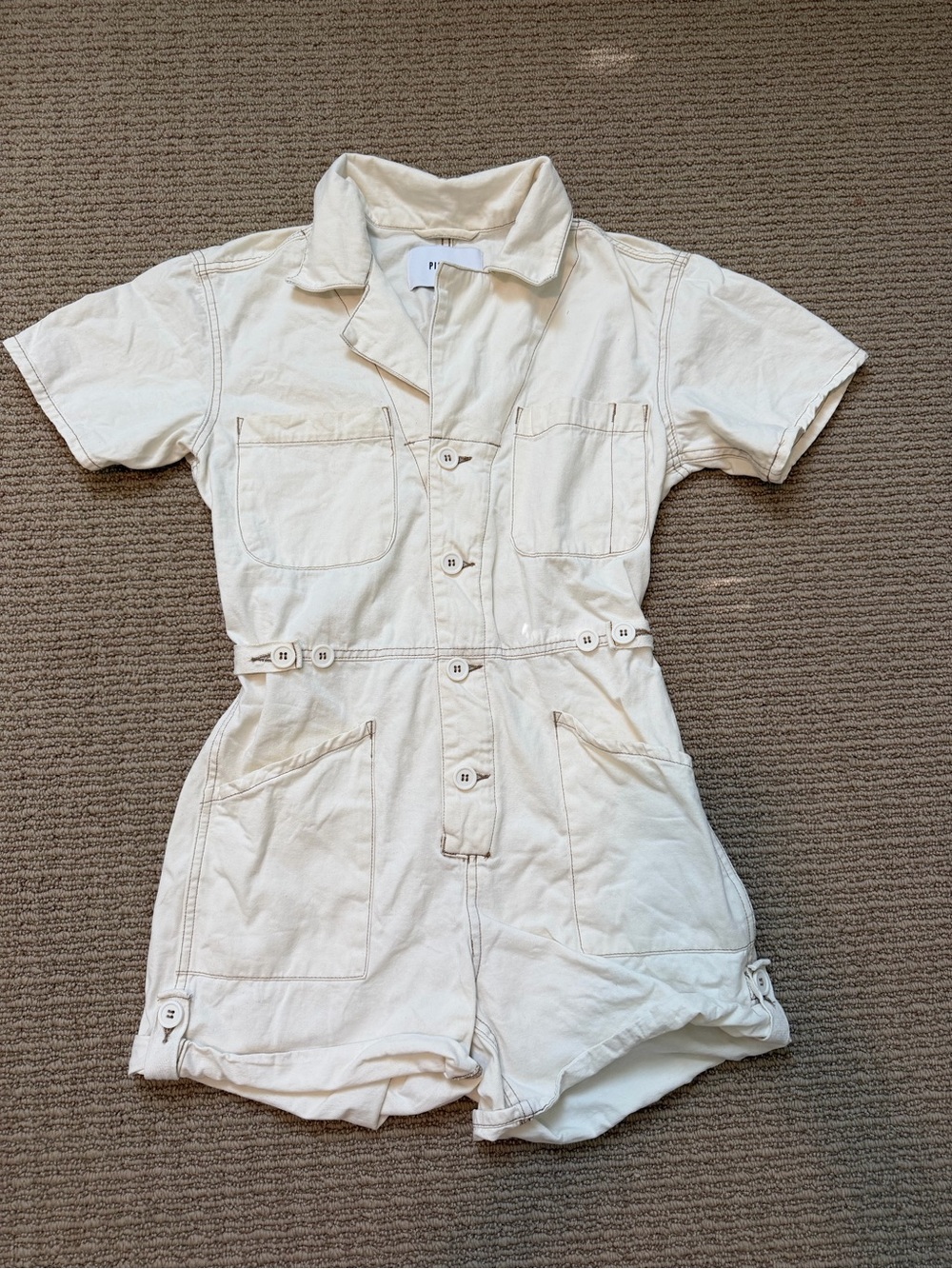 Pistola Parker White Denim Romper
